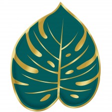 Key West Palm Leaves Shaped Lunch Plates 18cm x 22cm 8 pk