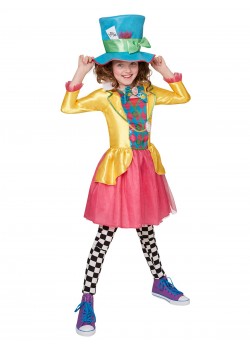 Mad Hatter Alice In Wonderland Girls Large Polybag Deluxe Teen Costume