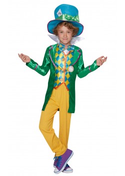 Mad Hatter Alice In Wonderland Boys Large Polybag Deluxe Tween Costume