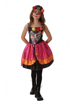 Sugar Skull Day Of The Dead Halloween Child Costume