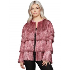 Fever Pink Tinsel Festival Jacket for Adult