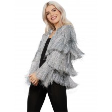 Fever Silver Tinsel Festival Jacket for Adult