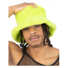 90s Green Fur Bucket Hat for Adult