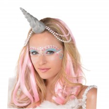 Magical Unicorn Party Supplies - Glittered Silver Unicorn Horn