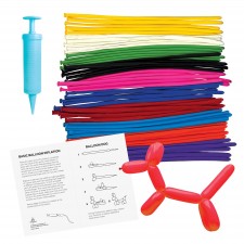 Multi Colour Pump & Modelling Latex Balloons 51 pk