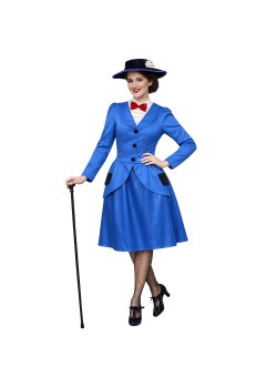 Blue Magical Nanny Women's Costumes Size 12-14