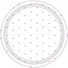 Dots Bright Pink Round Lunch Plates 17cm 8 pk