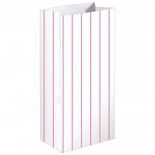 Stripes Bright Pink Treat Favour Bags 13cm x 25cm x 7.5cm 8 pk