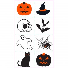 Halloween Fright Night Tattoos Favours 4.3cm x 4.3cm 8 pk