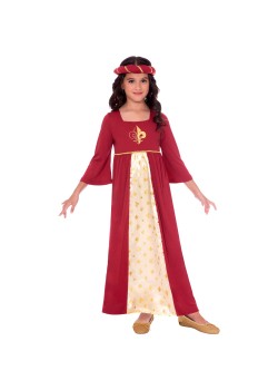 Tudor Princess Red Girl's Costume 6-8 Years