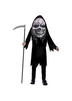 Grim Reaper Big Head Unisex Kid's Costume 8-10 Years Grim Reaper Big Head Unisex Kid's Costume 8-10 Years