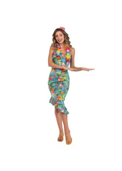 Blue Hawaii Dress Women's Costume Size 8-10