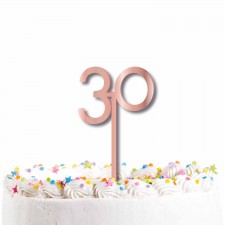 30th Birthday Rose Gold Acrylic Cake Topper