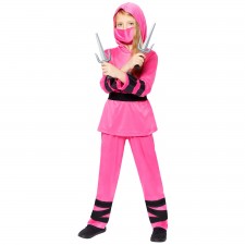 Pink Ninja Girl's Costume 10-12 Years