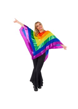 Rainbow Poncho Women's Costume One Size