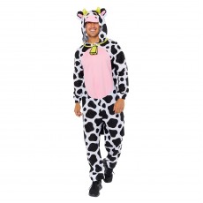 Cow Plush Onesie Men's Costume Small