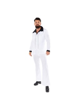 70's White Disco Suit Men's Costume Large