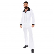 70's White Disco Suit Men's Costume XL
