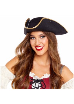 Black & Gold Pirate Molded Hat
