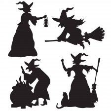 Halloween Witches Silhouettes 4 pk