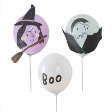 Halloween Vampire & Witch Boo Crew Bundle Latex Balloons 5 pk