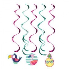 Pineapple N Friends Dizzy Dangler Swirls Hanging Decorations 5 pk
