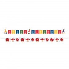 Party Gnomes Happy Birthday String Banners 12cm x 2.4m 2 pk