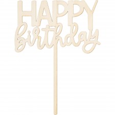 World Adventure Happy Birthday Cake Topper