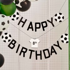 Soccer Happy Birthday Kick Off Party Bunting Banners 2 pk