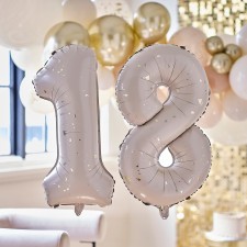 18th Birthday Gold Party Shaped Balloons 2 pk