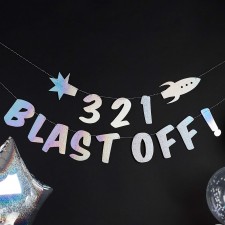 Blast Off 3 2 1 Card Banner 2m