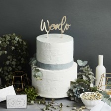 Wedding Gold 'We Do' Geometric Greenery Cake Topper 15cm x 16.5cm