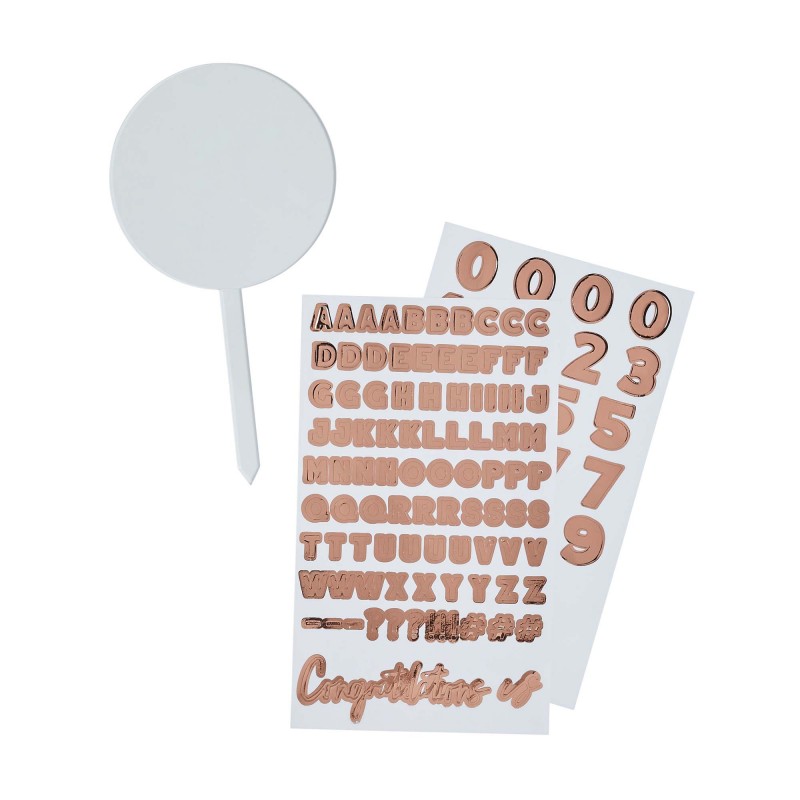 Happy Birthday Rose Gold Metallic Mix Up Customisable Acrylic Cake Topper