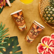 Hawaiian Luau Tropical Tiki Aloha! Paper Cups 475ml 8 pk