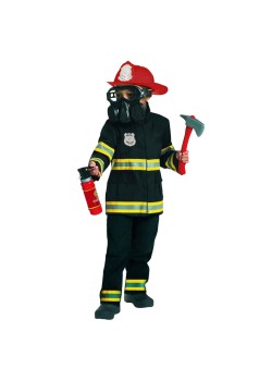 Black Fireman Boy's Costumes 4-6 years