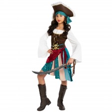 Pirate Captain Boho Girl's Costumes 10-12 Years