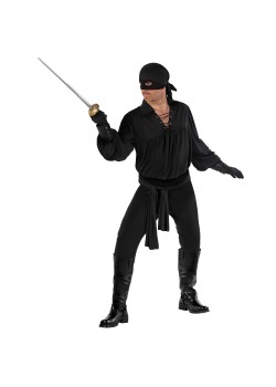 Black Masked Vigilante Men's Costumes 2XL