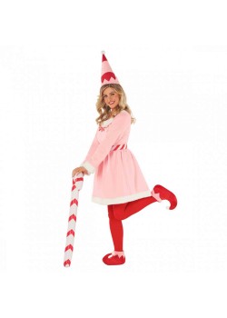 Pink Christmas Elf Women's Costume Size 24-26