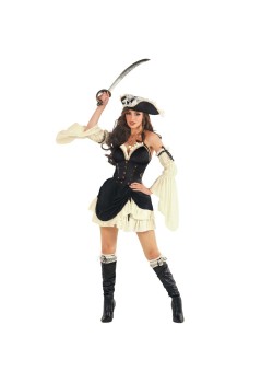 Black Pirate Captain Women's Costumes Size 12-14