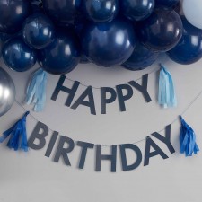 Blue Happy Birthday Mix It Up Bunting Banners 6 pk