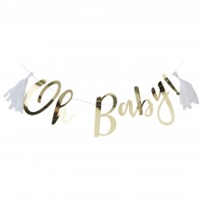 Gold Oh Baby! Backdrop Banners Pack of 2