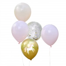 Pink & Gold Princess Party Latex Balloons 5 pk