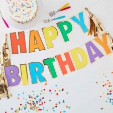 Happy Birthday Over The Rainbow Bunting Banners 3m 5 pk