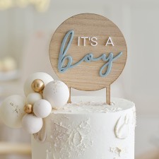 Teddy Bear It's a Boy Cake Topper 17.8cm x 12cm