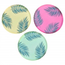 Hawaiian Luau Tiki Tropics Palm Leaf Round Dinner Plates 8 pk
