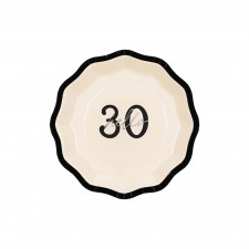 30th Birthday Elegant Milestone Beverage Plates 17cm 6 pk