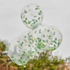 Wild Jungle Leaf Confetti Latex Balloons 30cm 5 pk