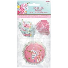 Magical Unicorn Picks & Cupcake Cases 48 pk