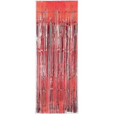 Red Metallic Curtain Door Decoration 91.4cm x 2.43m
