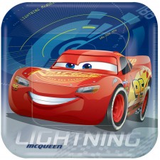 Disney Cars 3 Square Dinner Plates 23cm 8 pk